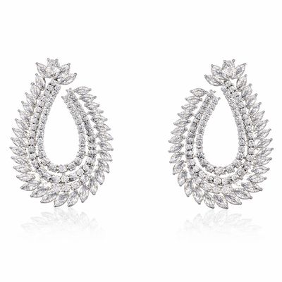 Aretes Gota Imperial de Plata con Zircones