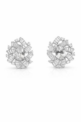 Aretes de Plata con Cristales Corte Baguette