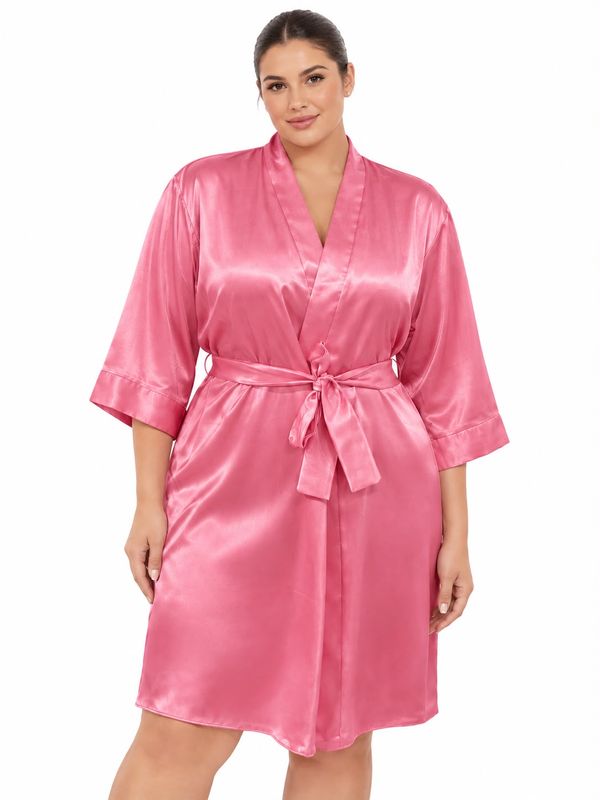 DARK PINK SATIN ROBE