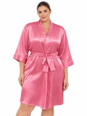 DARK PINK SATIN ROBE