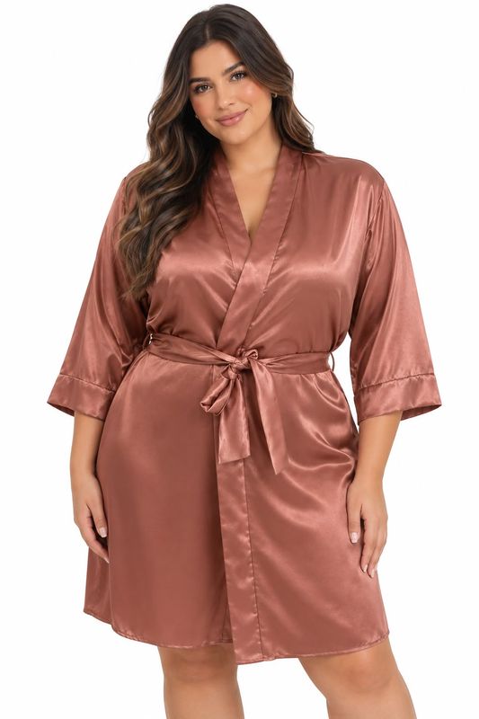 ROSEGOLD SATIN ROBE