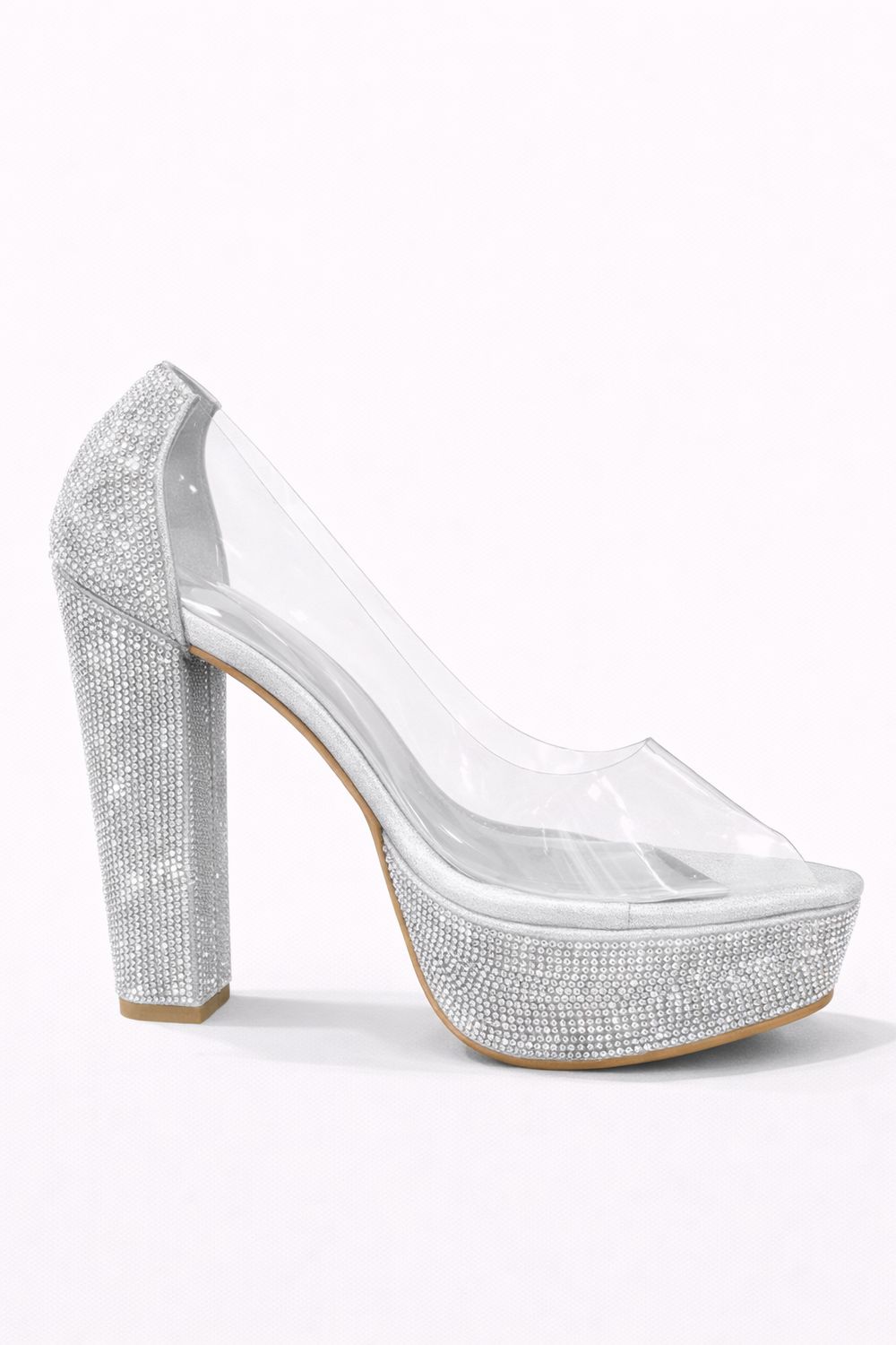 Zapato Transparente con Cristales Swarovski Silver