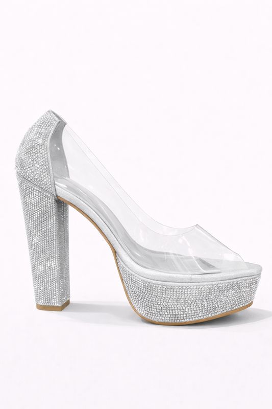 Zapato Transparente con Cristales Swarovski Silver