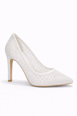 Zapato de Punta Blanco con Cristales