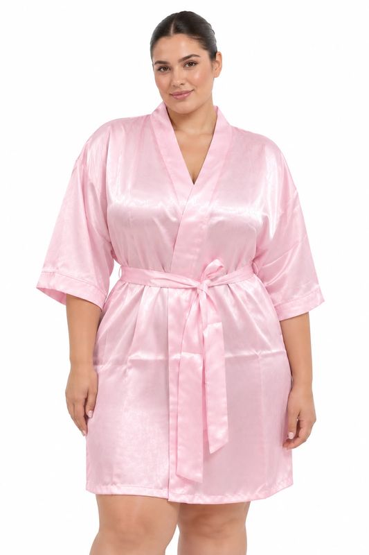 LIGHT PINK SATIN ROBE