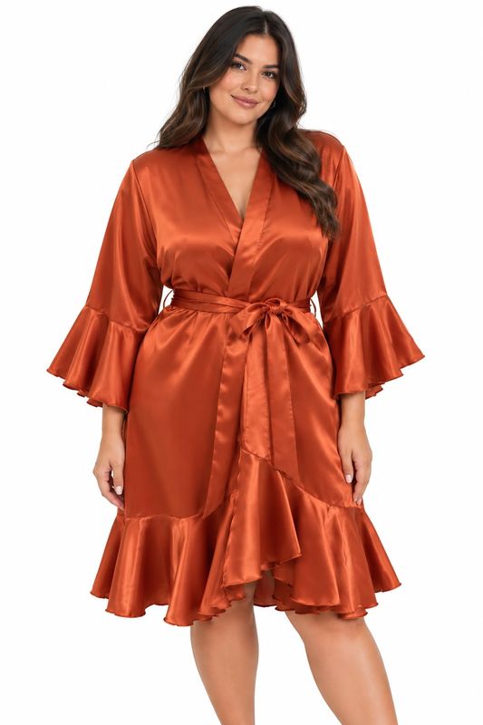 ORANGE RUFFLED ROBE