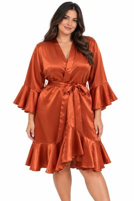 ORANGE RUFFLED ROBE