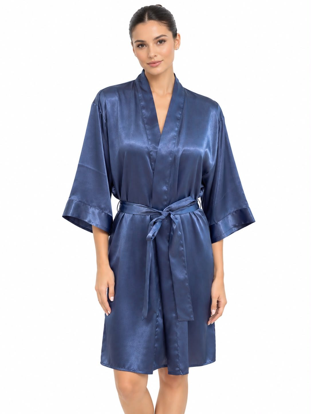 INDIGO SATIN ROBE