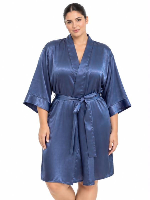 INDIGO SATIN ROBE