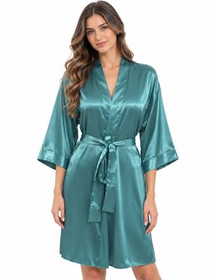 VERDE SATIN ROBE