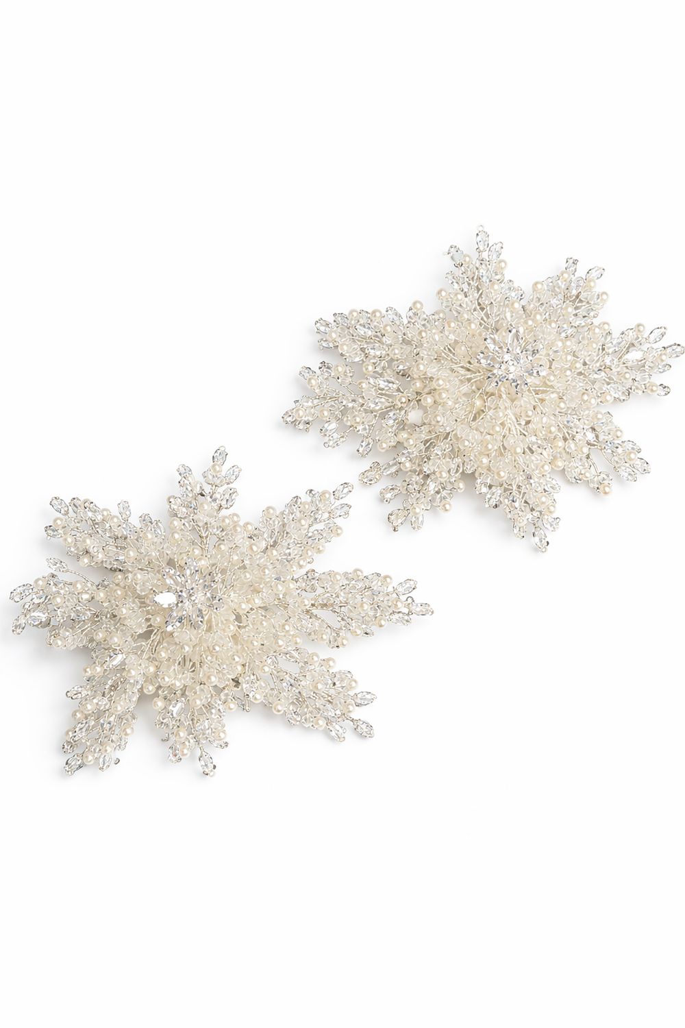 Set de Peinetas de Dos Piezas con Cristales y Perlas