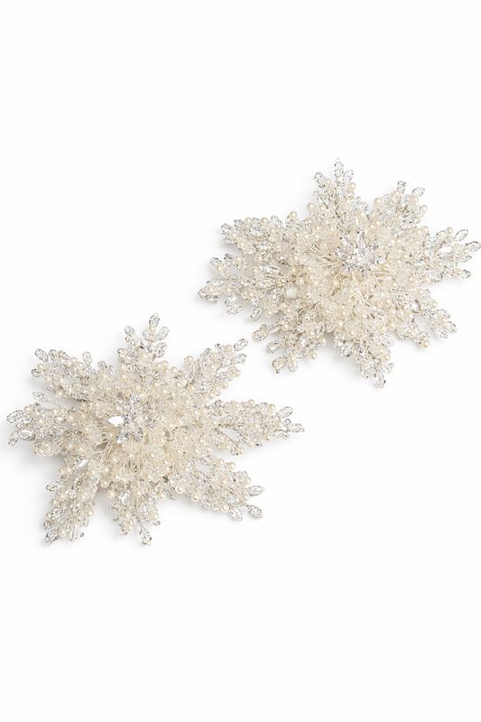 Set de Peinetas de Dos Piezas con Cristales y Perlas