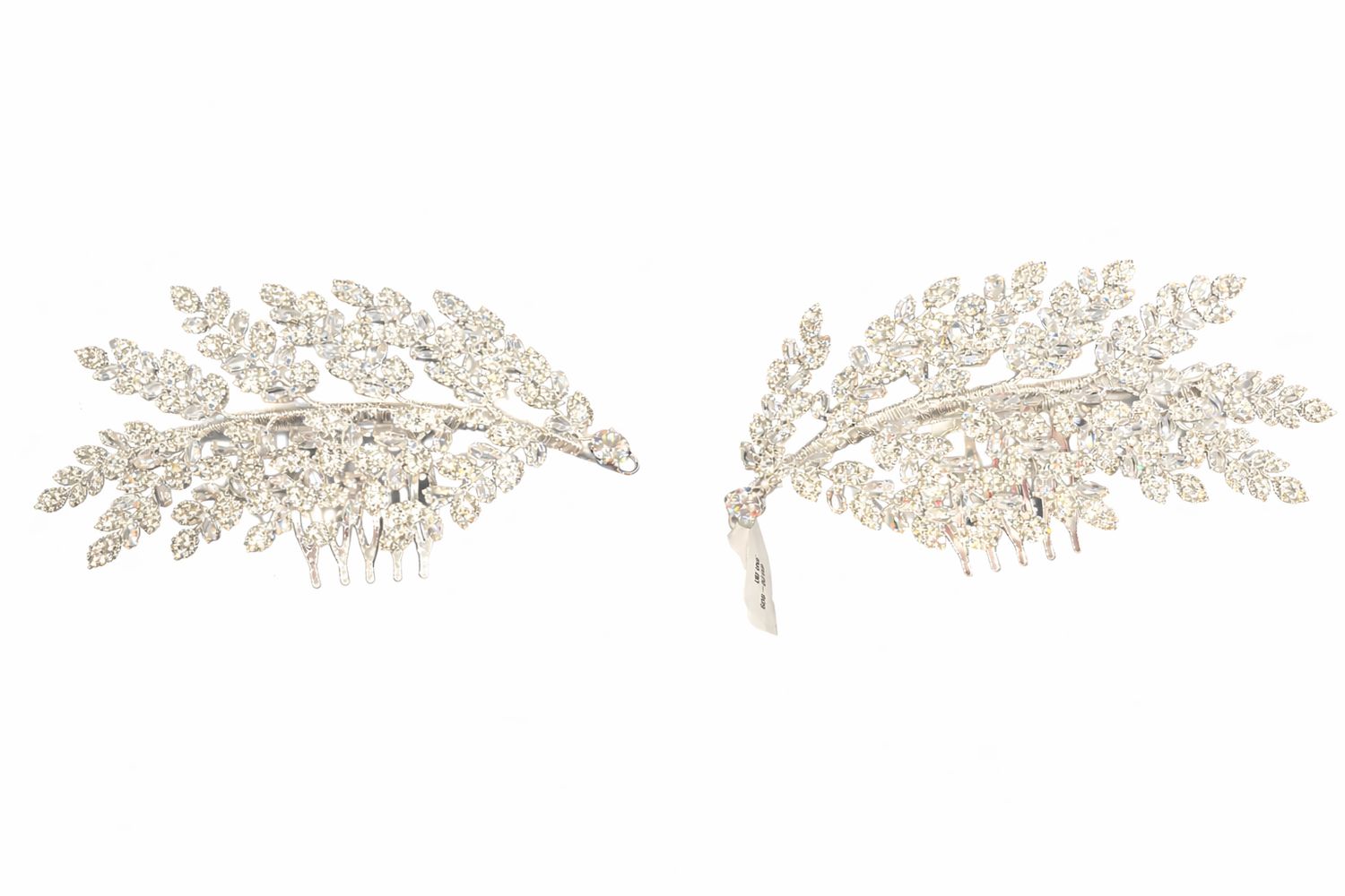 Set de Peinetas Pequeñas en Forma de Hojas con Cristales