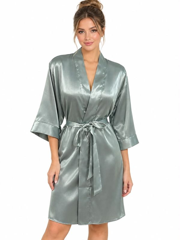 NILE GREEN SATIN ROBE