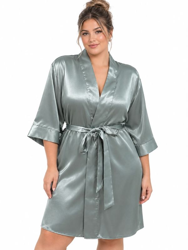 NILE GREEN SATIN ROBE