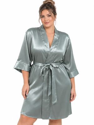 NILE GREEN SATIN ROBE