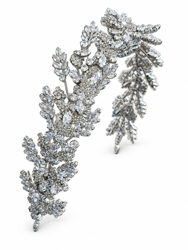 SILVER LEAF BRIDAL HEADPIECE