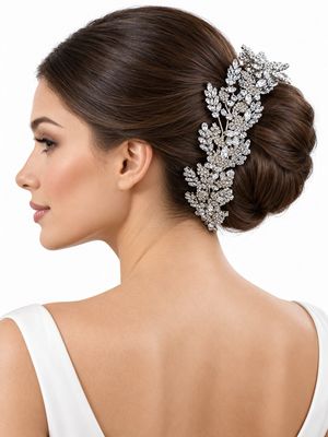 SILVER LEAF BRIDAL HEADPIECE