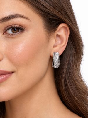 SILVER HUGGIE EARRINGS