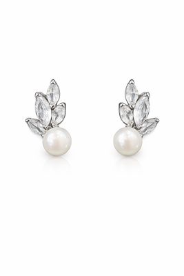 Aretes Pequeños de Cristales y Perlas