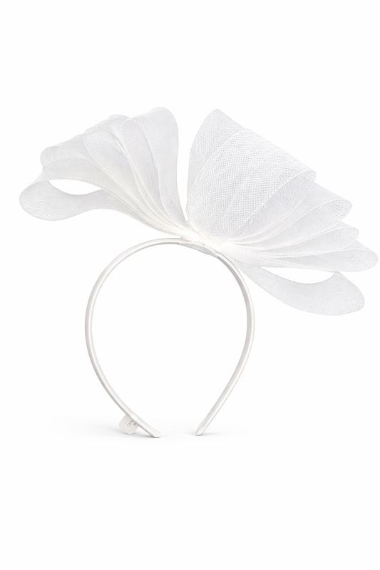 Vincha Blanca de Crin en Forma de Lazo