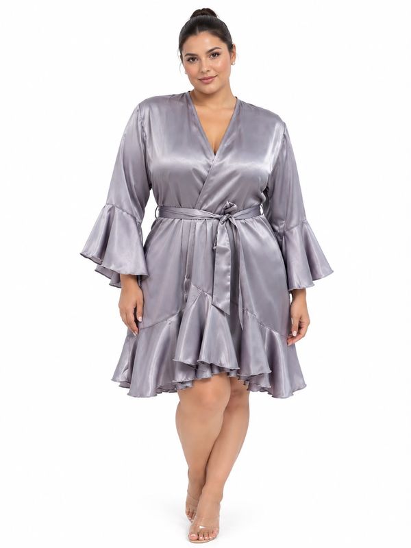 SILVER RUFFLED ROBE
