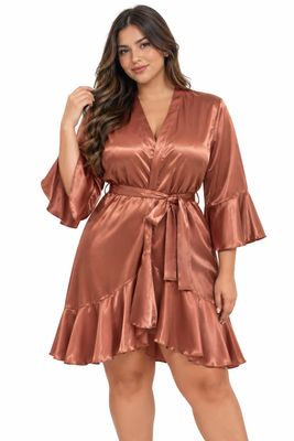ROSEGOLD RUFFLED ROBE