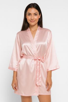 Bata Satinada Rosado Claro Standard para Novia y Damas de Honor
