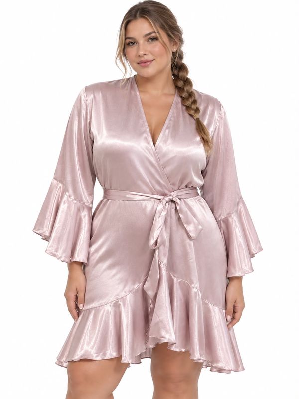 BLUSH RUFFLED ROBE