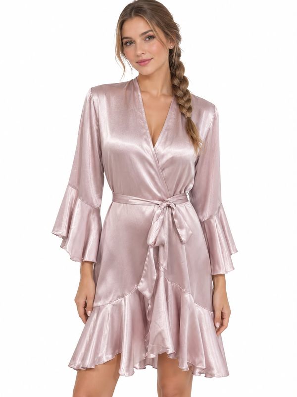 BLUSH RUFFLED ROBE