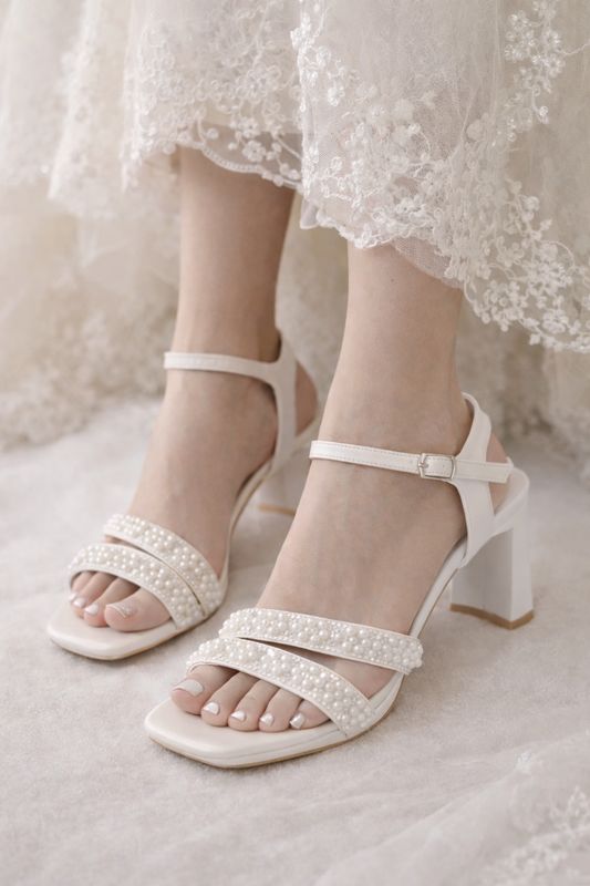 Sandalias con Cristales y Perlas 8cm