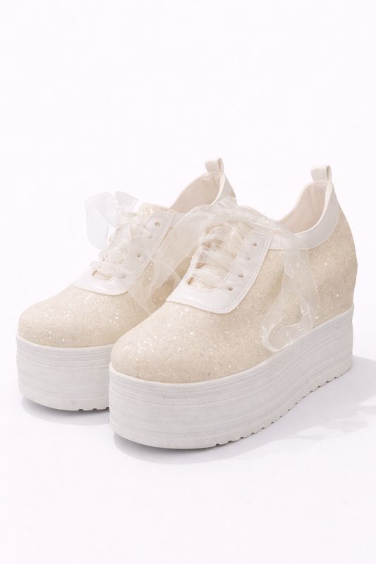 Zapatillas con Escarcha y Cordones de Tul