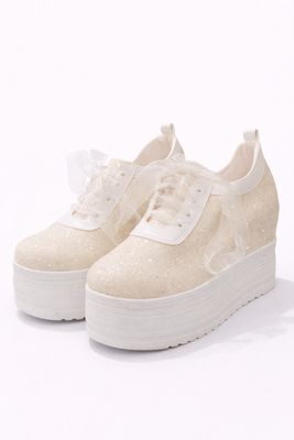 Zapatillas con Escarcha y Cordones de Tul