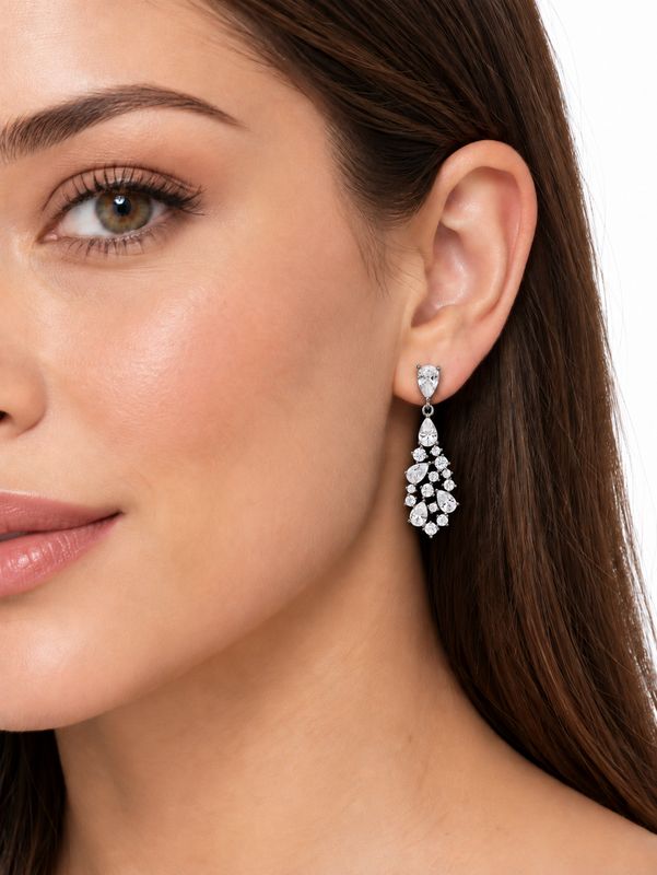 SILVER WATERDROP EARRINGS