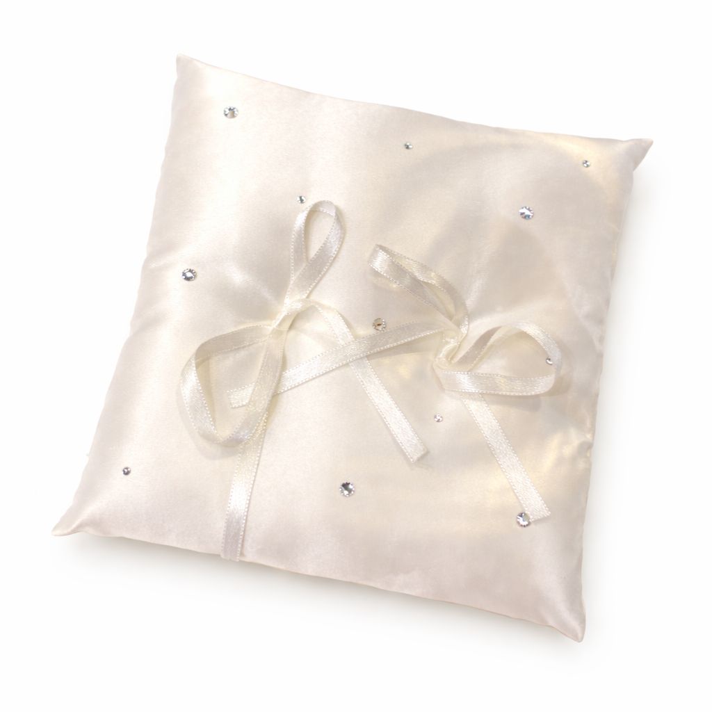 Almohadilla de Anillos Blanca con Cristales Swarovski