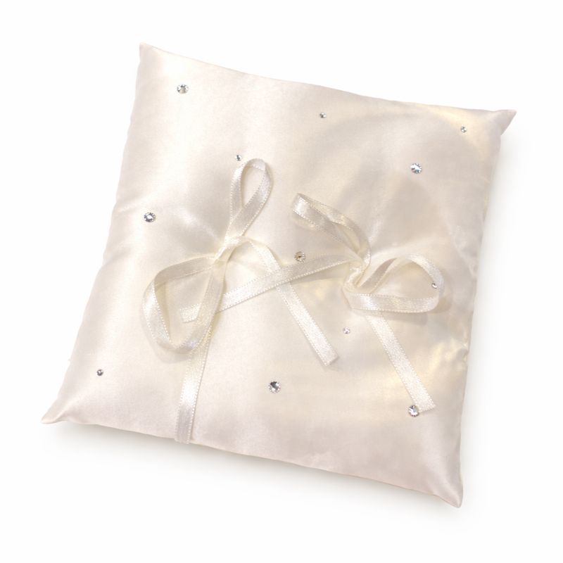 Almohadilla de Anillos Blanca con Cristales Swarovski