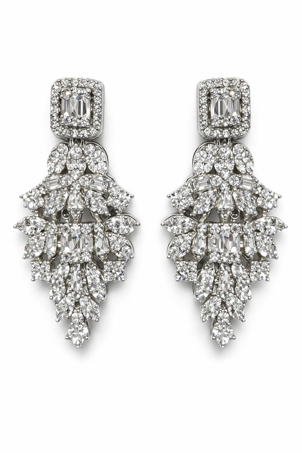 Aretes Largos con Cristales Multicorte