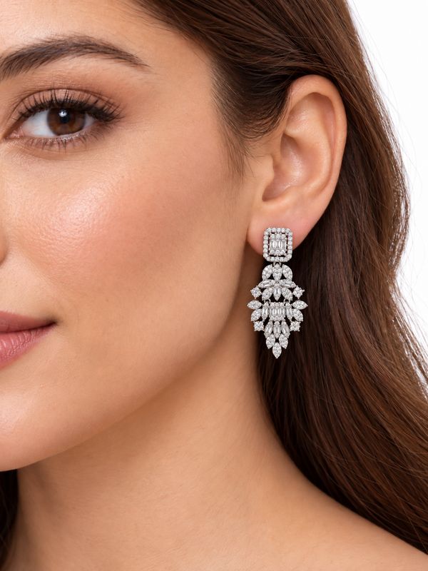 LONG MULTI-CUT CRYSTAL EARRINGS