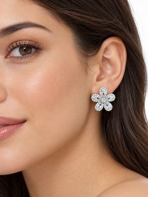 SILVER ROSE EARRINGS