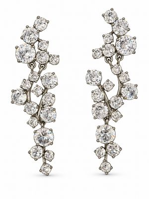 ROUND CRYSTAL STATEMENT EARRINGS