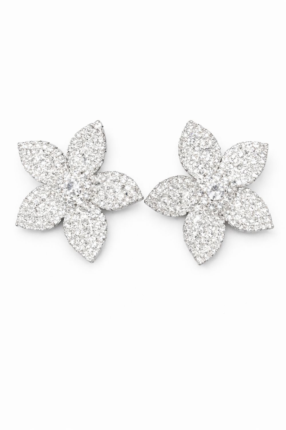 Aretes Flor Plateados