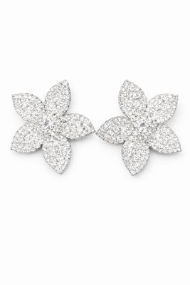 Aretes Flor Plateados