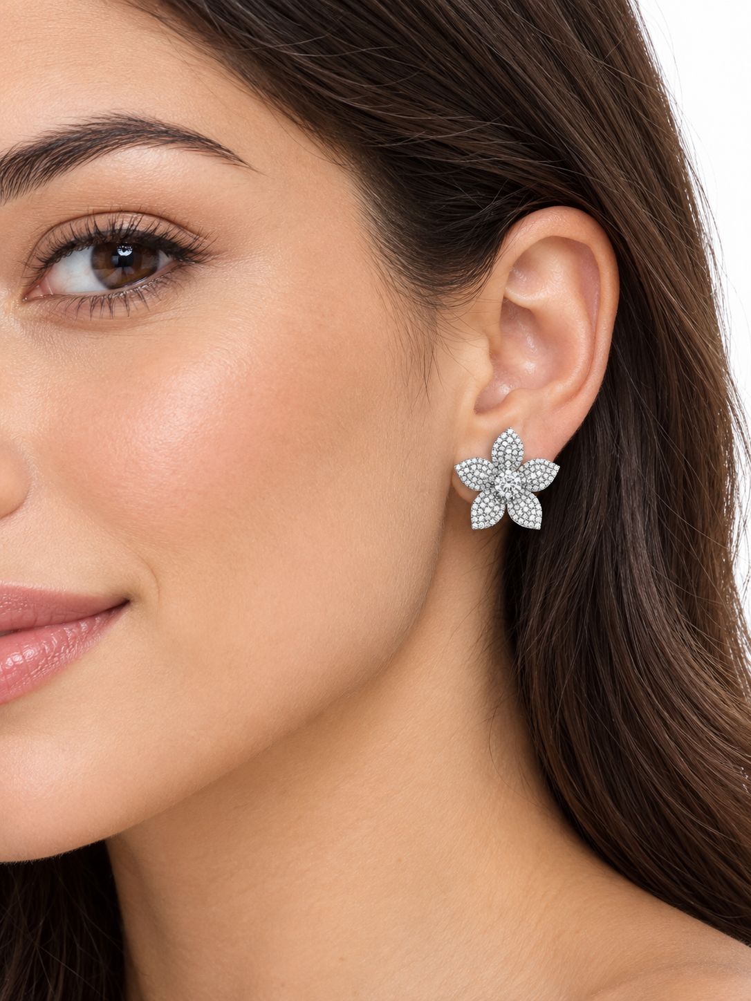 SILVER FLOWER EARRINGS