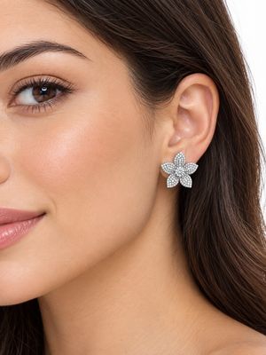 SILVER FLOWER EARRINGS