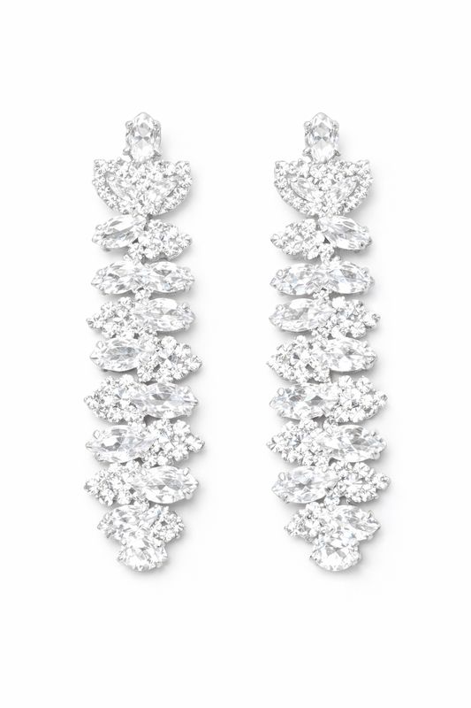 Aretes Medianos con Cristales Marquise