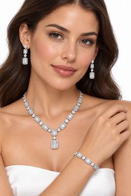 CUBIC ZIRCONIA BRIDAL SET