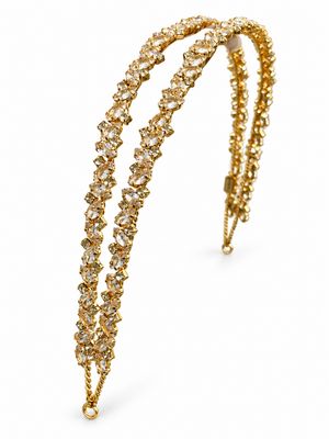 DOUBLE GOLD CRYSTAL HEADPIECE