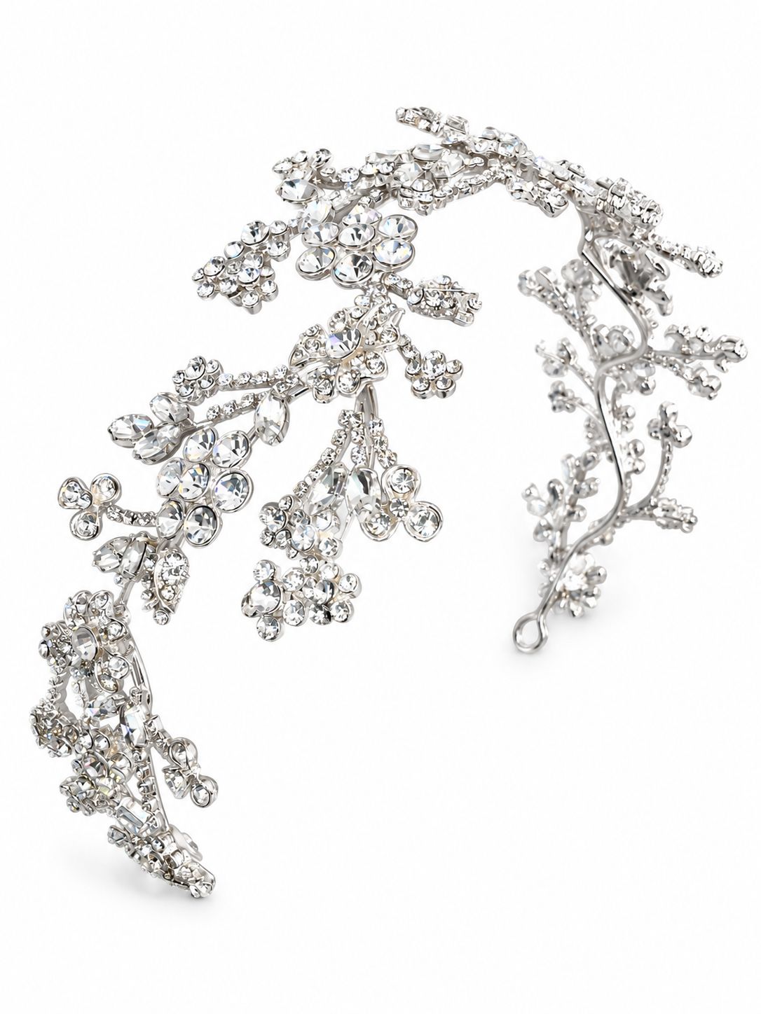 SILVER FLORAL HEADPIECE