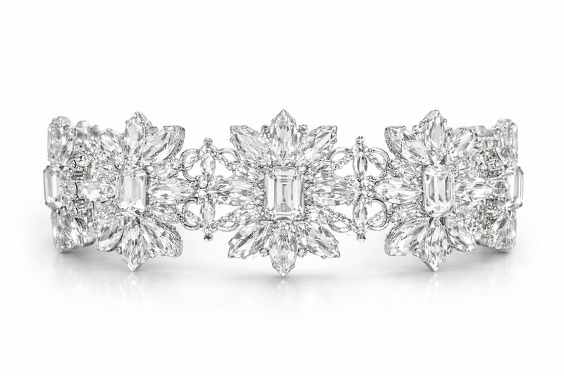 Tocado de Novia Imperial en Cristal y Plata