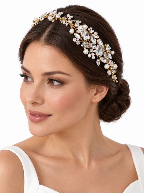GOLDEN PEARL VINE HEADPIECE